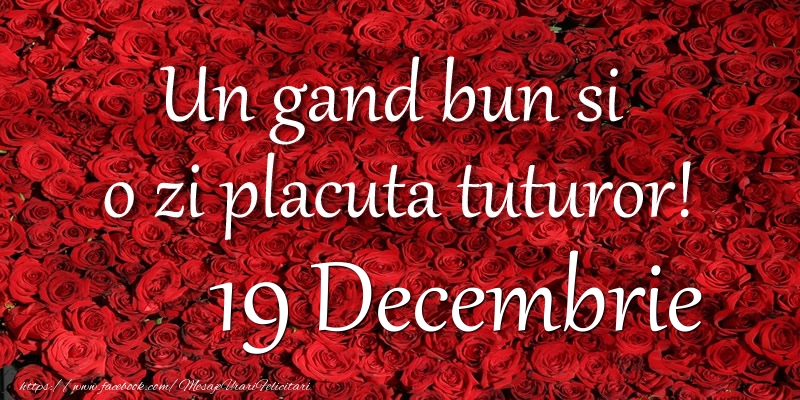 Un gand bun si  o zi placuta tuturor! Decembrie 19