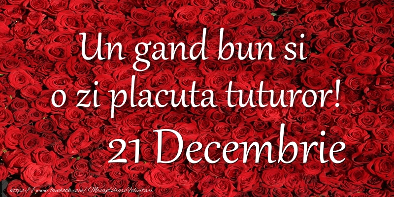 Felicitari de 21 Decembrie - Un gand bun si  o zi placuta tuturor! Decembrie 21