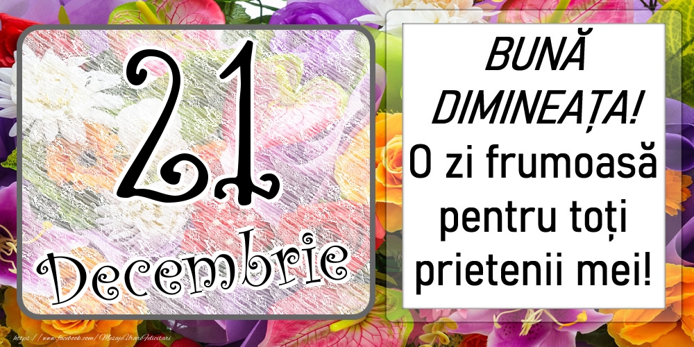 21 Decembrie - BUNĂ DIMINEAȚA! O zi frumoasă pentru toți prietenii mei!