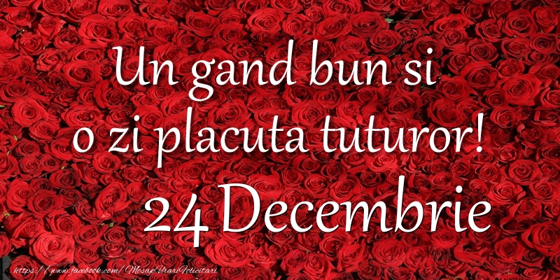 Un gand bun si  o zi placuta tuturor! Decembrie 24