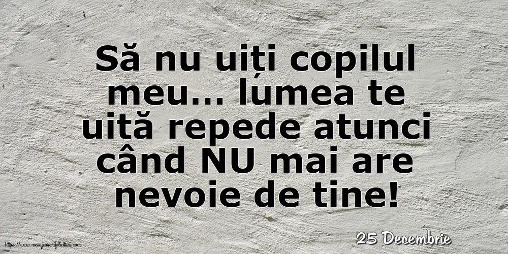 Felicitari de 25 Decembrie - 25 Decembrie - Să nu uiți copilul meu