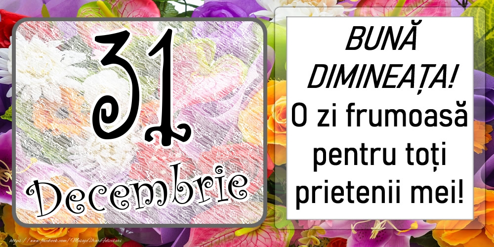 31 Decembrie - BUNĂ DIMINEAȚA! O zi frumoasă pentru toți prietenii mei!