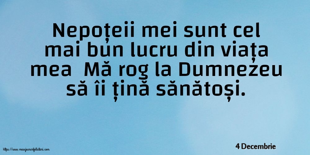 Felicitari de 4 Decembrie - 4 Decembrie - Nepoțeii mei sunt cel mai bun lucru