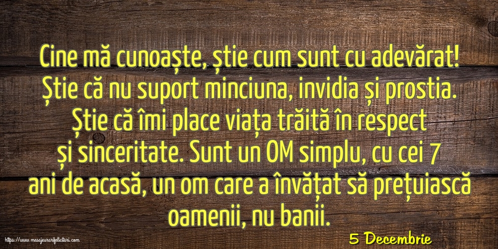 Felicitari de 5 Decembrie - 5 Decembrie - Cine mă cunoaște