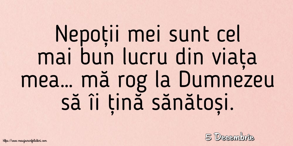 Felicitari de 5 Decembrie - 5 Decembrie - Nepoții mei sunt cel mai bun lucru din viața mea…