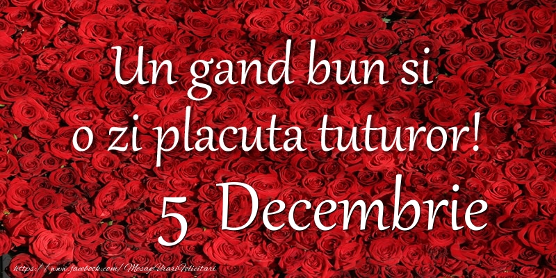 Un gand bun si  o zi placuta tuturor! Decembrie 5