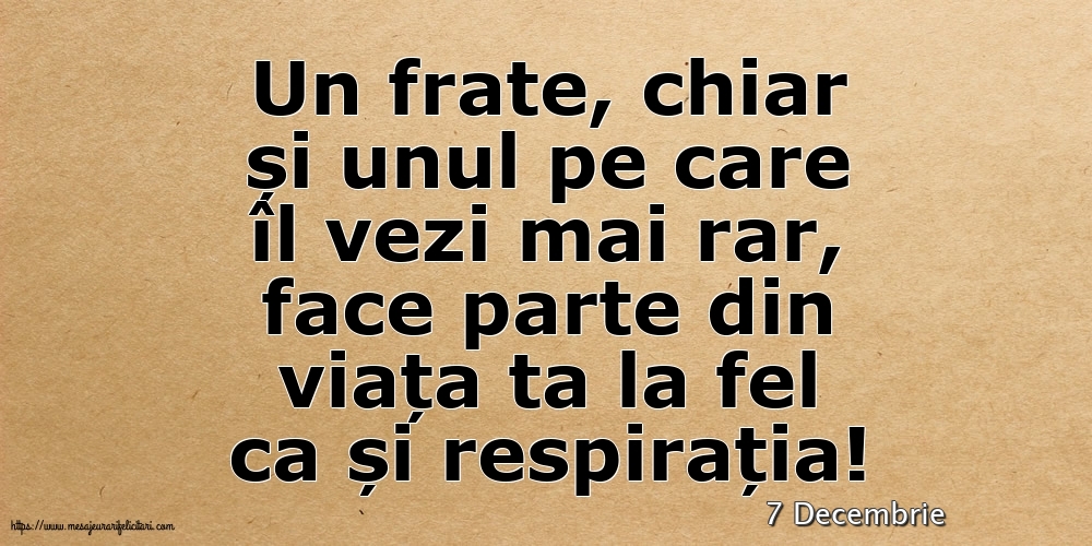 Felicitari de 7 Decembrie - 7 Decembrie - Pentru fratele meu