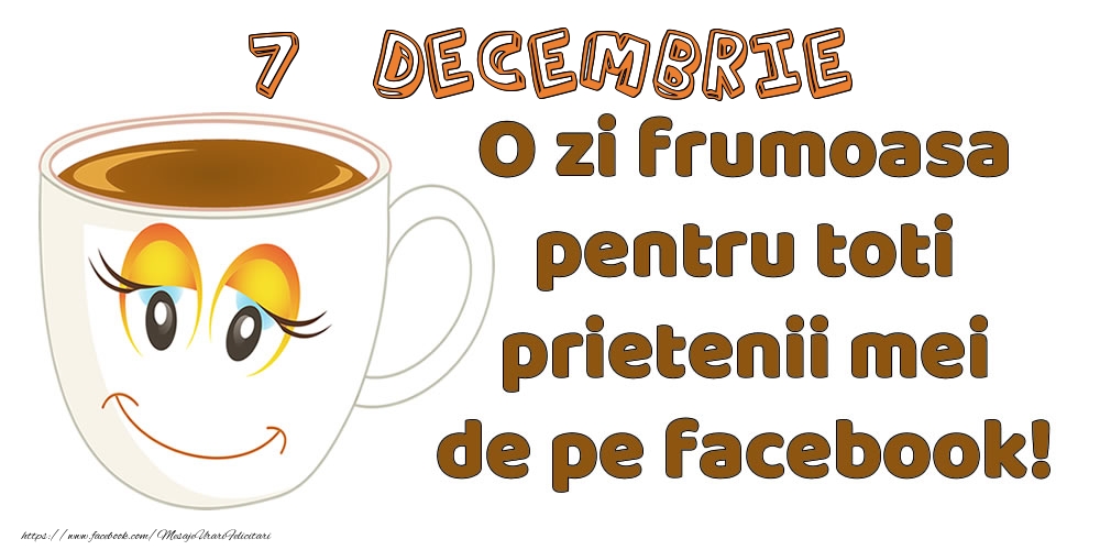 Felicitari de 7 Decembrie - 7 Decembrie: O zi frumoasa pentru toti prietenii mei de pe facebook!