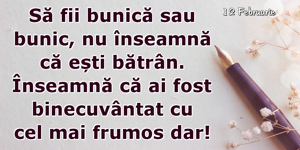 Felicitari de 12 Februarie - 12 Februarie - Să fii bunică sau bunic...