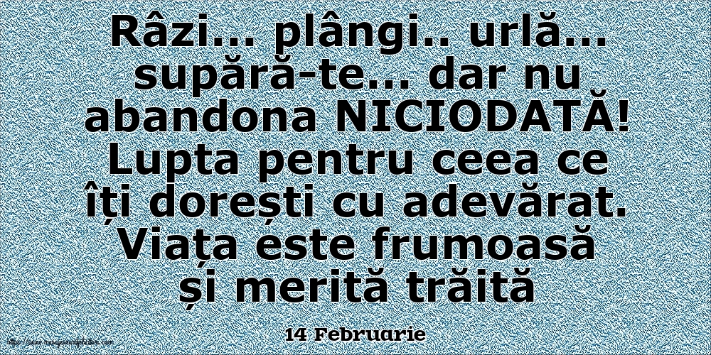 Felicitari de 14 Februarie - 14 Februarie - Lupta pentru ceea ce îți dorești