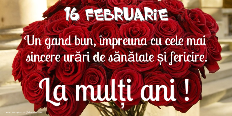 Felicitari de 16 Februarie - 16 Februarie - La multi ani!