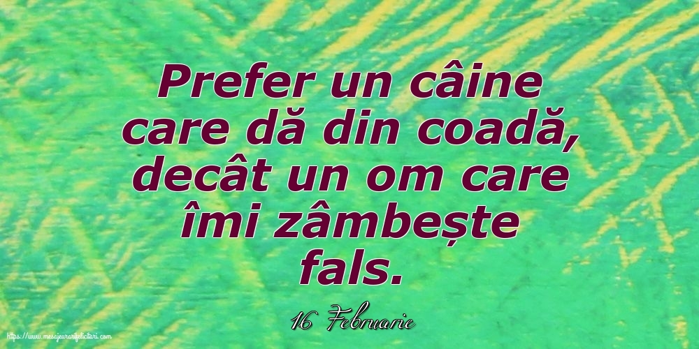 Felicitari de 16 Februarie - 16 Februarie - Prefer un câine care dă din coadă