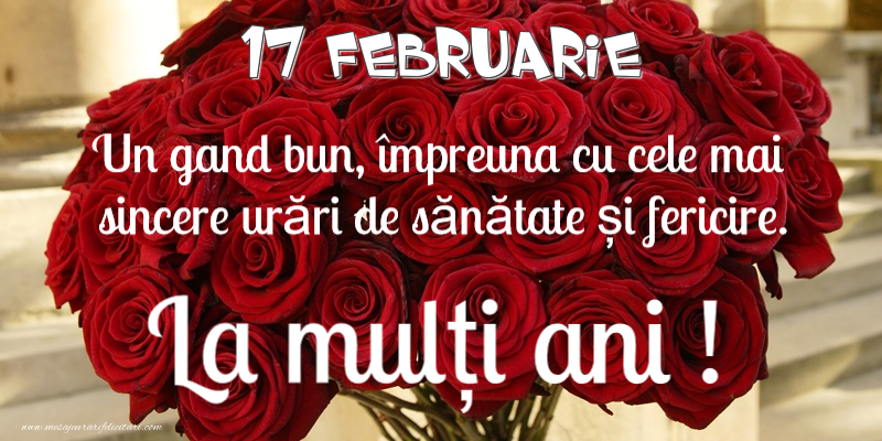 Felicitari de 17 Februarie - 17 Februarie - La multi ani!