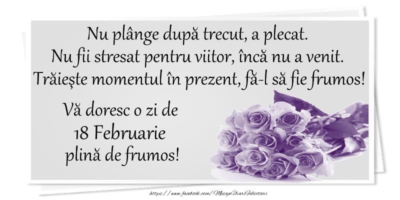 Va doresc o zi de 18 Februarie plina de frumos!