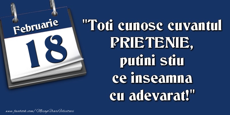 Toti cunosc cuvantul PRIETENIE, putini stiu ce inseamna cu adevarat! 18 Februarie