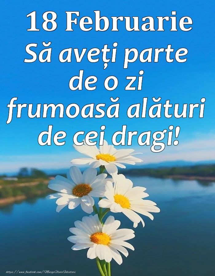 Felicitari de 18 Februarie - 18 Februarie - Să aveți parte de o zi frumoasă alături de cei dragi!