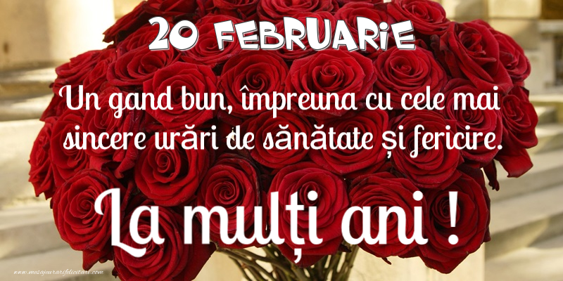 Felicitari de 20 Februarie - 20 Februarie - La multi ani!