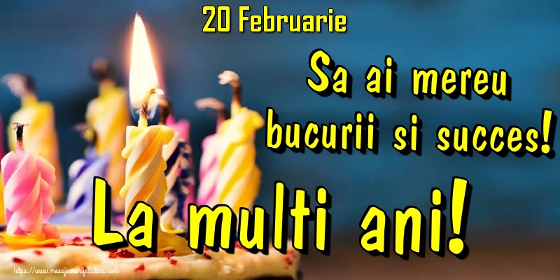 Felicitari de 20 Februarie - 20.Februarie - Sa ai mereu bucurii si succes! La multi ani!