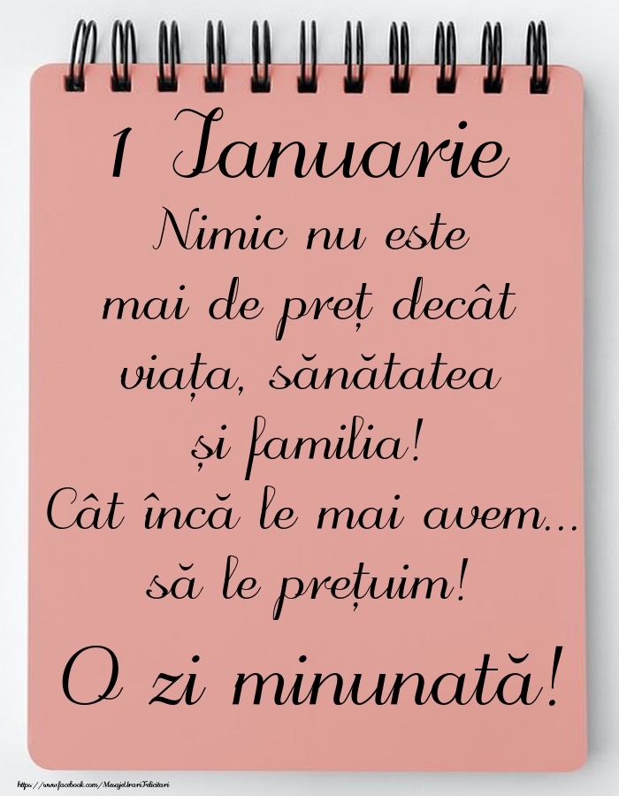 Mesajul zilei de astăzi 1 Ianuarie - O zi minunată!