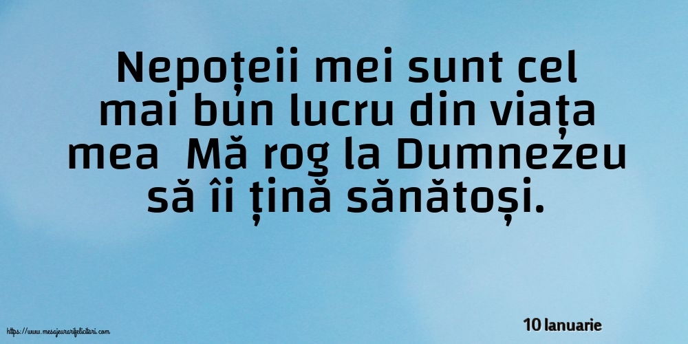 Felicitari de 10 Ianuarie - 10 Ianuarie - Nepoțeii mei sunt cel mai bun lucru