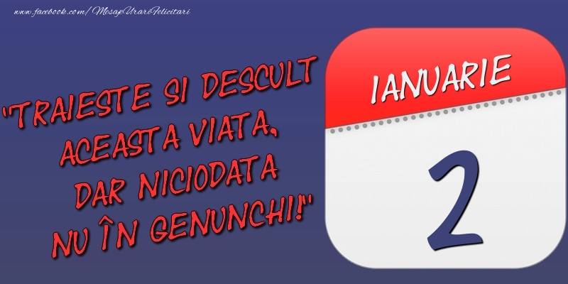 Trăieşte şi desculţ această viaţă, dar niciodată nu în genunchi! 2 Ianuarie