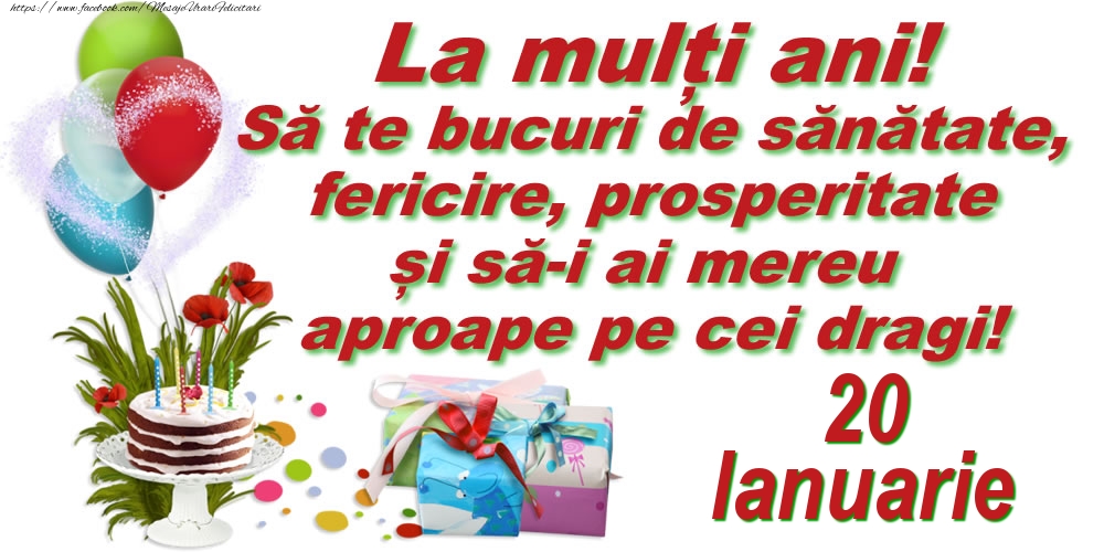 Felicitari de 20 Ianuarie - La mulți ani! - 20.Ianuarie