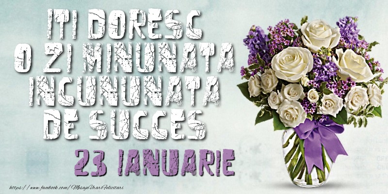 Felicitari de 23 Ianuarie - Iti doresc o zi minunata incununata de succes. Ianuarie 23