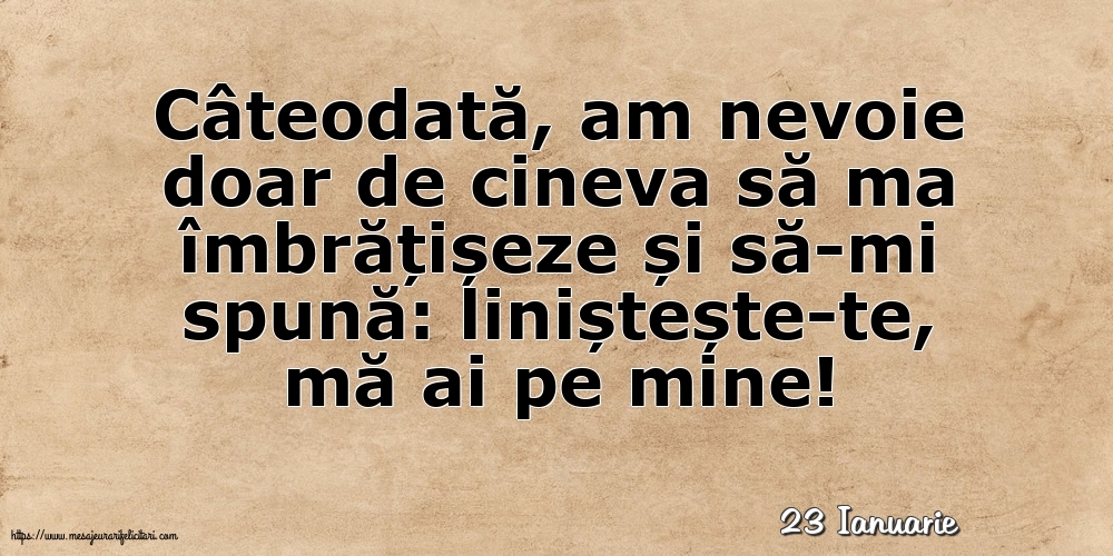 Felicitari de 23 Ianuarie - 23 Ianuarie - Liniștește-te, mă ai pe mine!