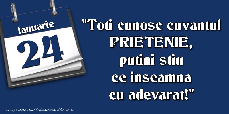 Felicitari de 24 Ianuarie - Toti cunosc cuvantul PRIETENIE, putini stiu ce inseamna cu adevarat! 24 Ianuarie