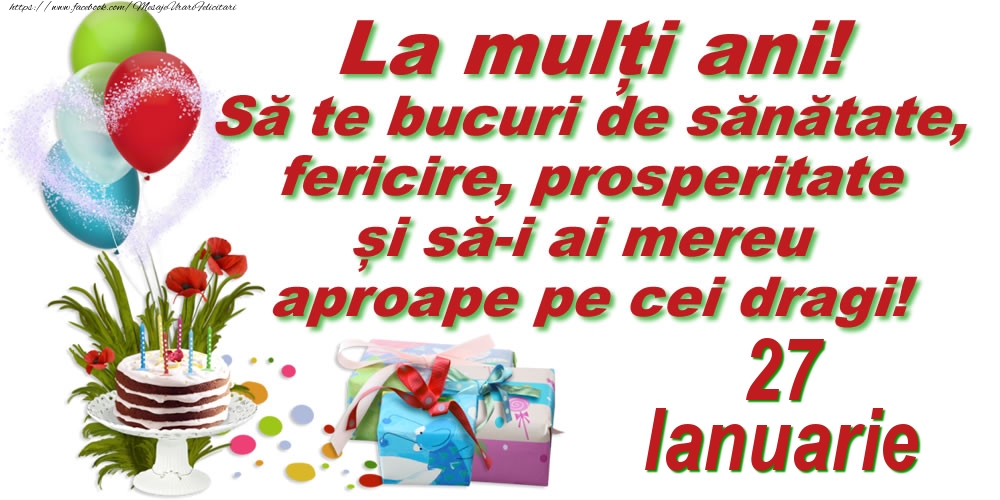 Felicitari de 27 Ianuarie - La mulți ani! - 27.Ianuarie