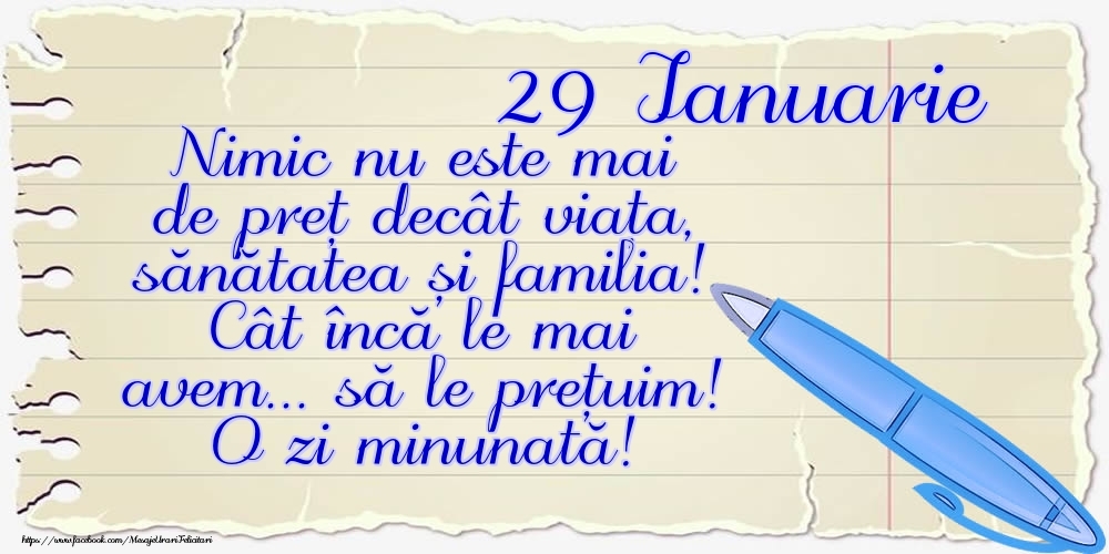 Felicitari de 29 Ianuarie - Mesajul zilei de astăzi 29 Ianuarie - O zi minunată!