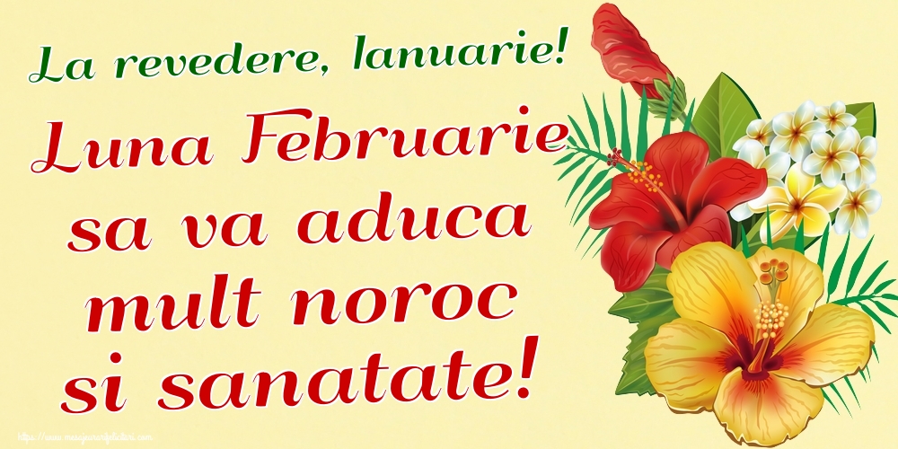 Felicitari de 31 Ianuarie - La revedere, Ianuarie! Luna Februarie sa va aduca mult noroc si sanatate!