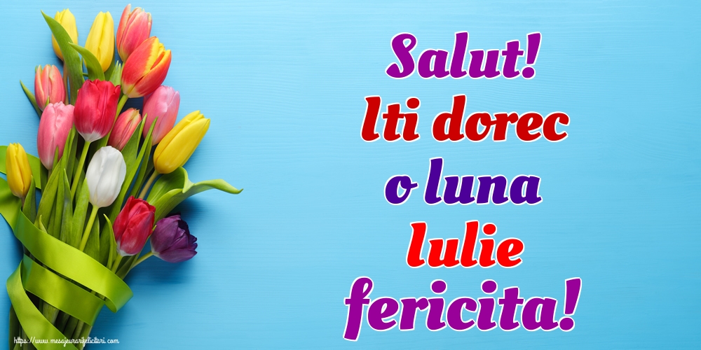 Felicitari de 1 Iulie - Salut! Iti dorec o luna Iulie fericita!