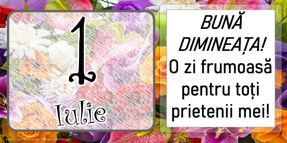 1 Iulie - BUNĂ DIMINEAȚA! O zi frumoasă pentru toți prietenii mei!