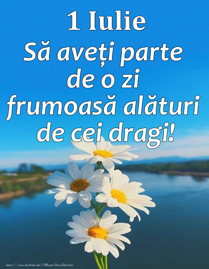 Felicitari de 1 Iulie - 1 Iulie - Să aveți parte de o zi frumoasă alături de cei dragi!