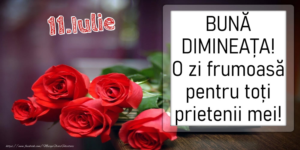 11 Iulie - BUNĂ DIMINEAȚA! O zi frumoasă pentru toți prietenii mei!