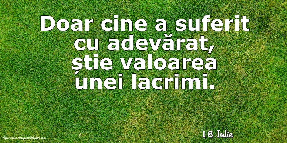 Felicitari de 18 Iulie - 18 Iulie - Doar cine a suferit cu adevărat