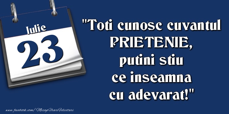 Toti cunosc cuvantul PRIETENIE, putini stiu ce inseamna cu adevarat! 23 Iulie