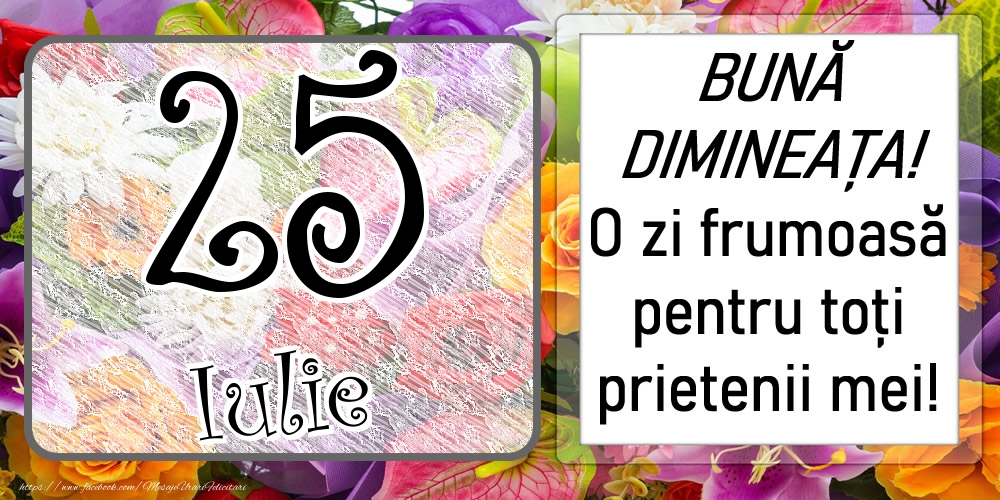 25 Iulie - BUNĂ DIMINEAȚA! O zi frumoasă pentru toți prietenii mei!