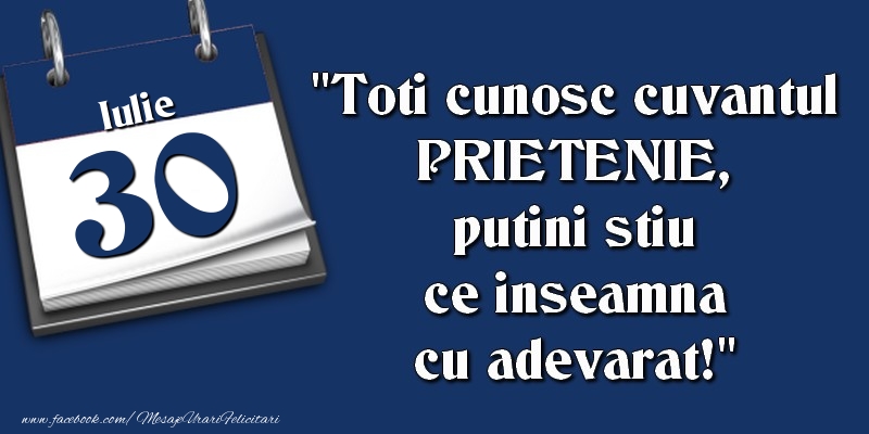 Toti cunosc cuvantul PRIETENIE, putini stiu ce inseamna cu adevarat! 30 Iulie