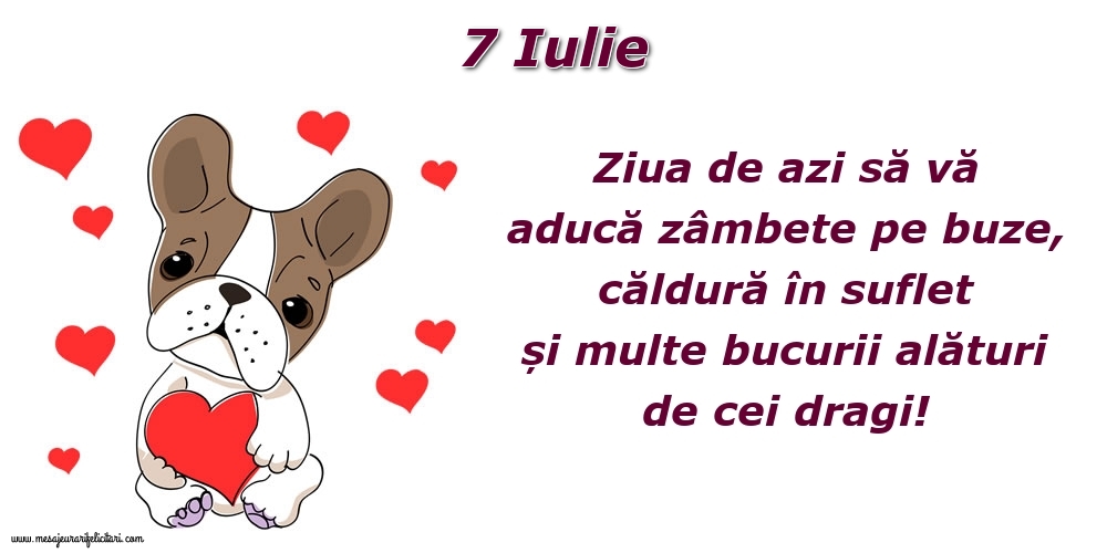 Ziua de azi să vă aducă zâmbete pe buze, căldură în suflet și multe bucurii alături de cei dragi!