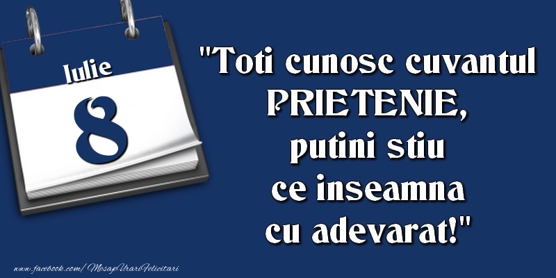 Toti cunosc cuvantul PRIETENIE, putini stiu ce inseamna cu adevarat! 8 Iulie