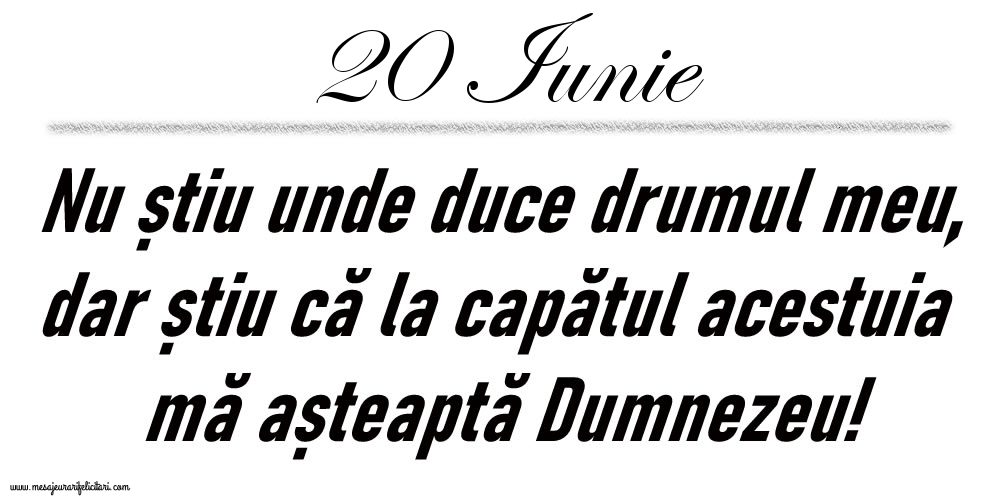 20 Iunie Nu știu unde duce drumul meu...