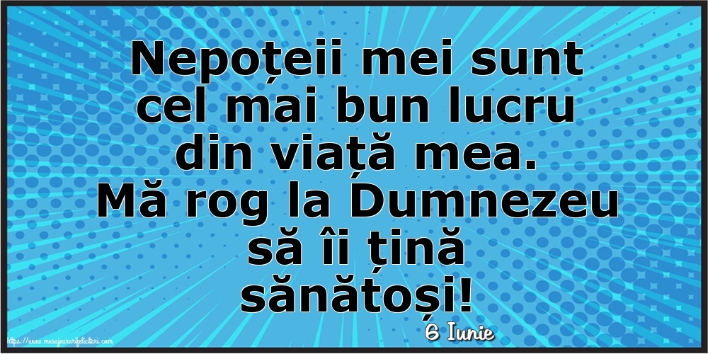 Felicitari de 6 Iunie - 6 Iunie - Nepoțeii mei sunt cel mai bun lucru din viață mea