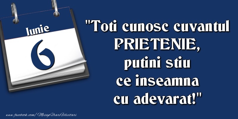 Felicitari de 6 Iunie - Toti cunosc cuvantul PRIETENIE, putini stiu ce inseamna cu adevarat! 6 Iunie