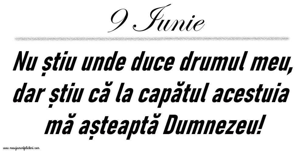 9 Iunie Nu știu unde duce drumul meu...