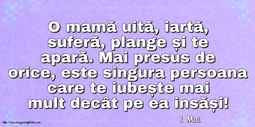 Felicitari de 1 Mai - 1 Mai - O mamă uită