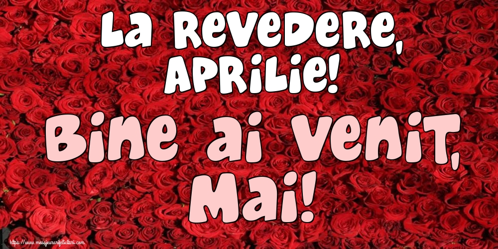 Felicitari de 1 Mai - La revedere, Aprilie! Bine ai venit, Mai!