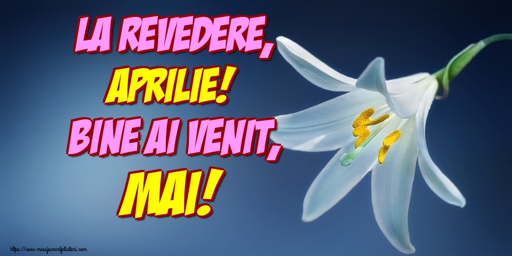 Felicitari de 1 Mai - La revedere, Aprilie! Bine ai venit, Mai!