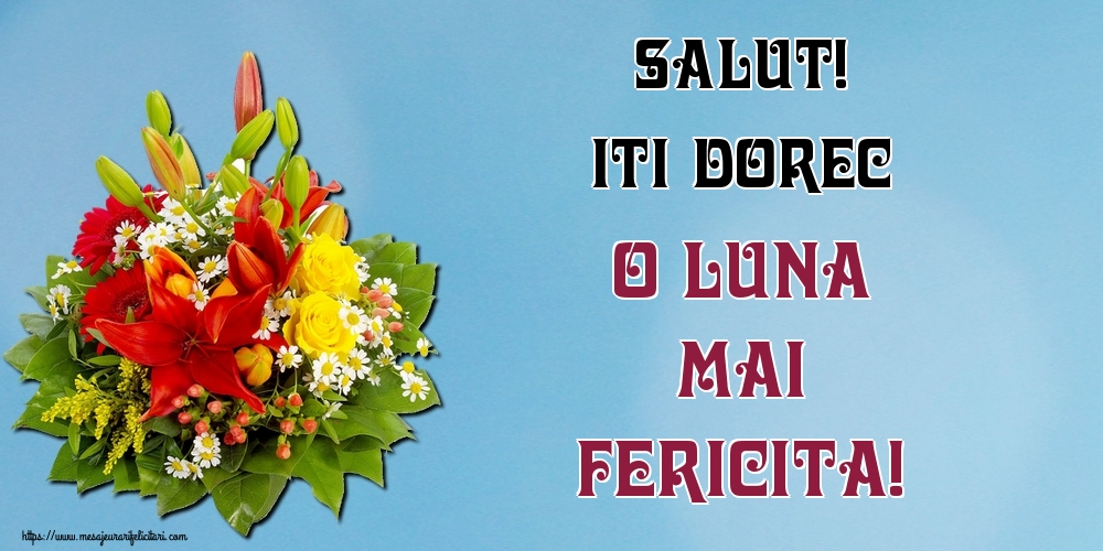 Felicitari de 1 Mai - Salut! Iti dorec o luna Mai fericita!